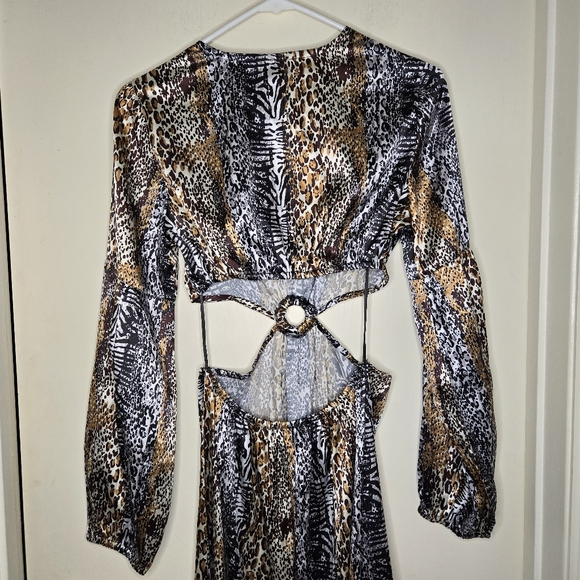 NWT Raga animal print Cut Out Maxi Dress  Small - Picture 3 of 7